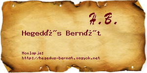 Hegedűs Bernát névjegykártya