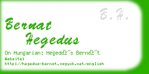 bernat hegedus business card